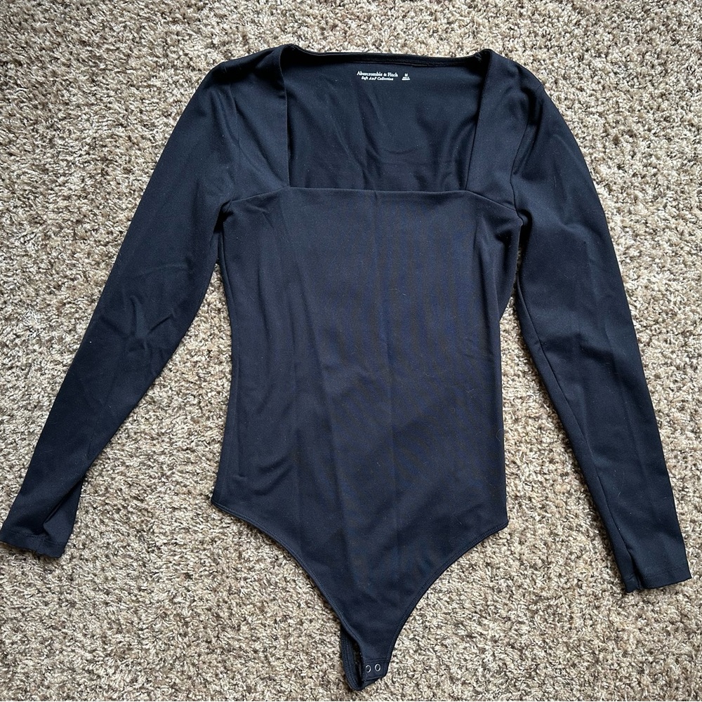 Abercrombie Black Long Sleeve Bodysuit